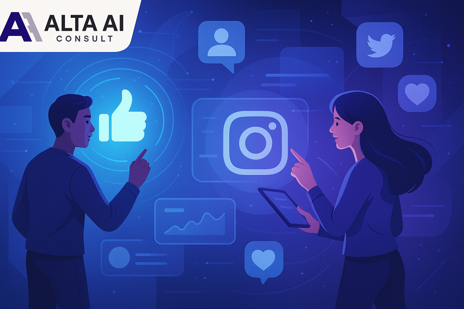 Social Media Automation Illustration